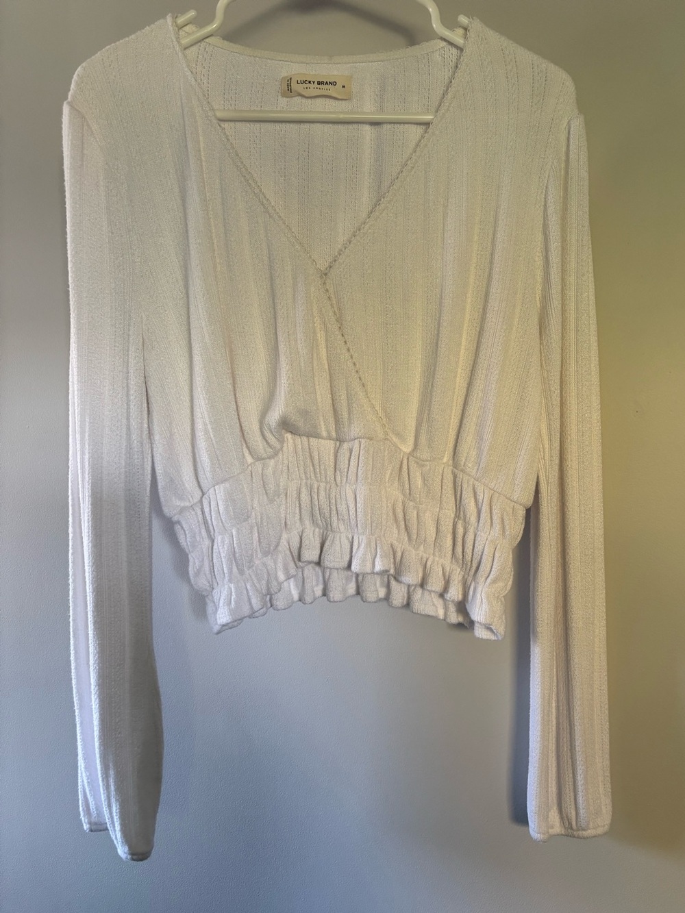 Lucky Brand White Long Sleeve Sweater